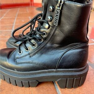 GUESS Black Lace-Up Boots